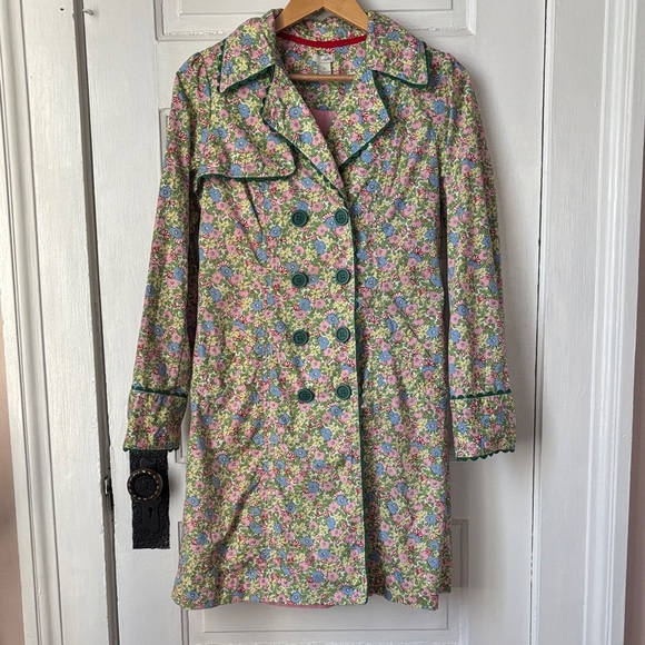 ANTHROPOLOGIE ODILLE FLORAL TRENCH COAT - Picture 2 of 9